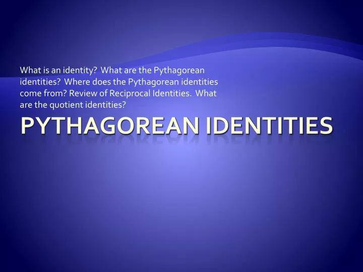 pythagorean identities