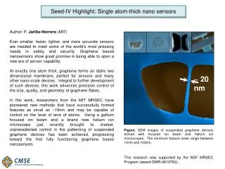 Seed-IV Highlight: Single atom-thick nano sensors