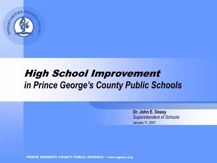 high school improvement in prince george s county public schools