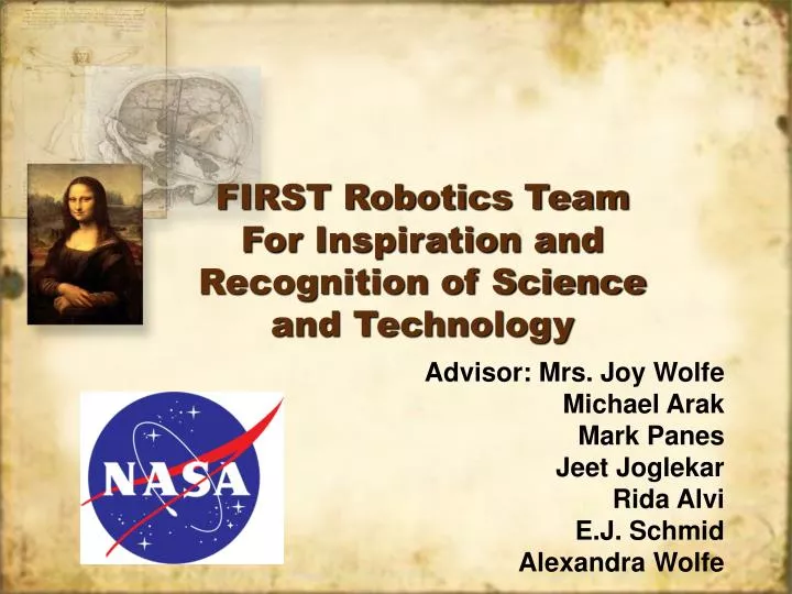first robotics team for inspiration and recognition of science and technology