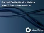 Practical De-identification Methods - slide 1