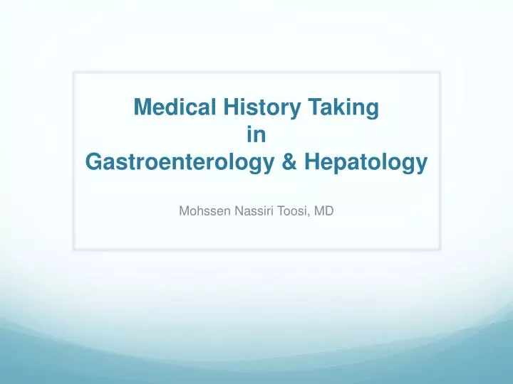 medical history taking in gastroenterology hepatology