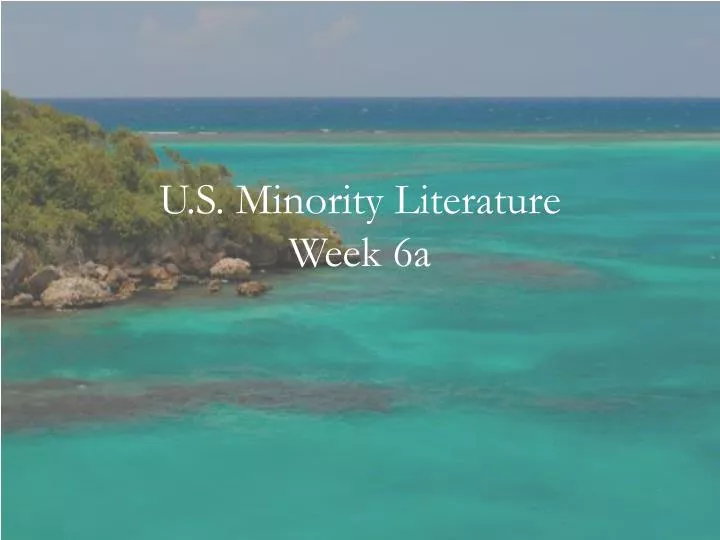 u s minority literature week 6a