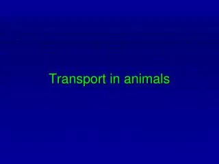 Transport in animals
