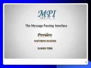 MPI The Message Passing Interface