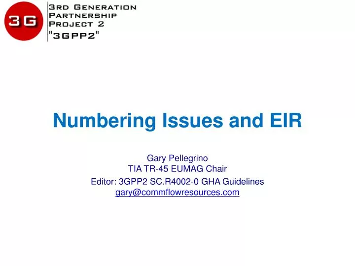 numbering issues and eir