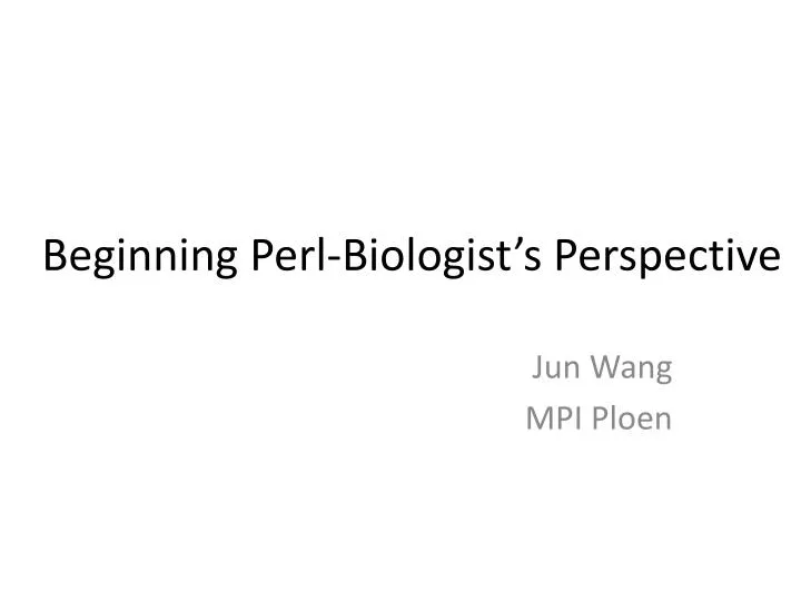 beginning perl biologist s perspective