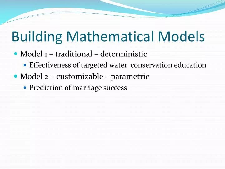 building mathematical models