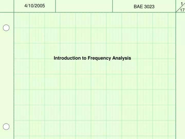 introduction to frequency analysis