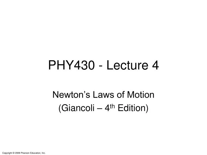 phy430 lecture 4