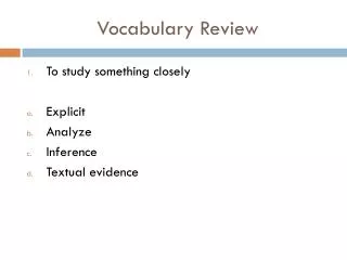 vocabulary review