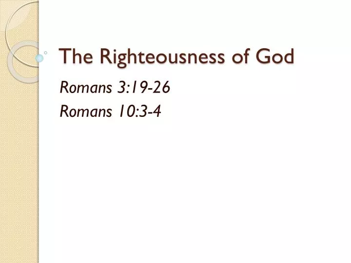 the righteousness of god