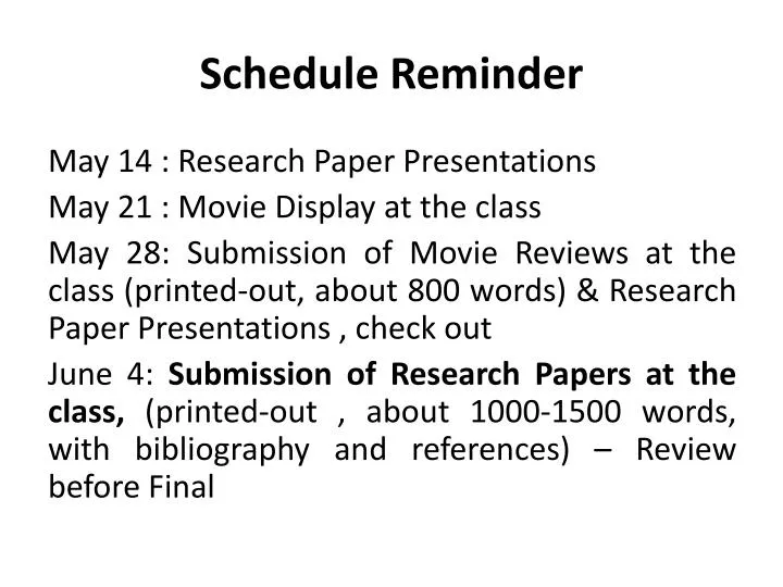 schedule reminder