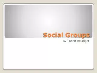 Social Groups