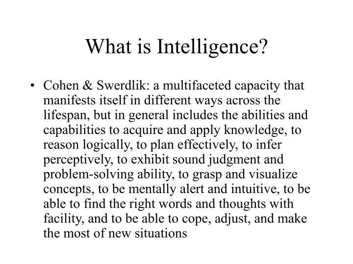 what is intelligence