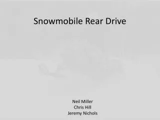Snowmobile Rear Drive