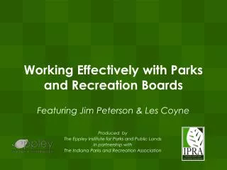 Working Effectively with Parks and Recreation Boards