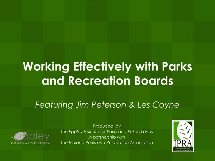 working effectively with parks and recreation boards