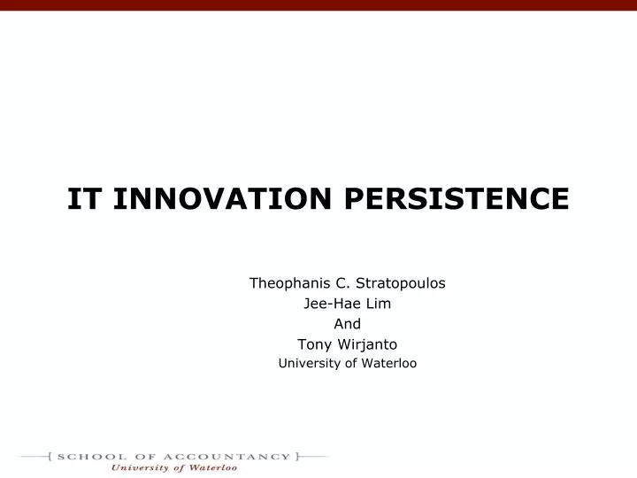 it innovation persistence