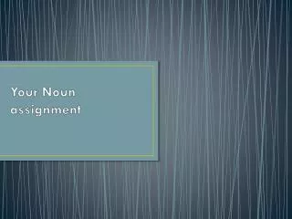 Your Noun assignment