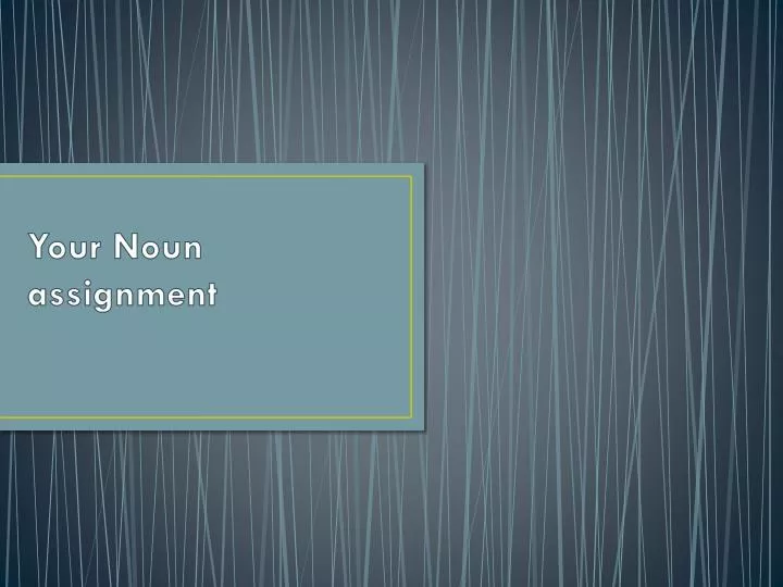 your noun assignment