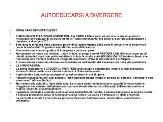 autoeducarsi a divergere