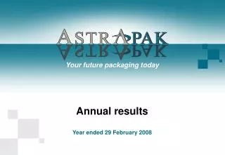 Annual results