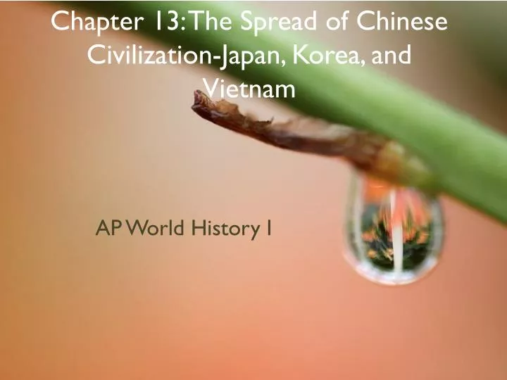 chapter 13 the spread of chinese civilization japan korea and vietnam