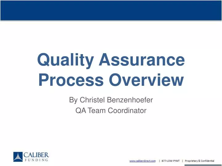 quality assurance process overview
