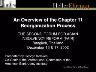 An Overview of the Chapter 11 Reorganization Process