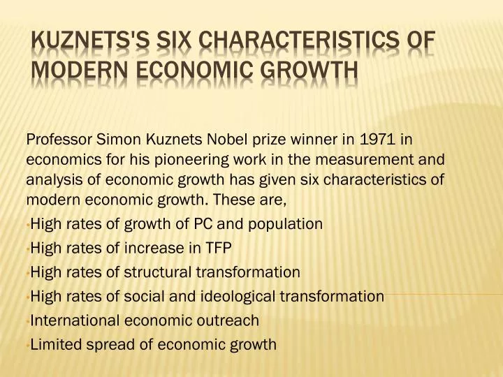 kuznets s six characteristics of modern economic growth