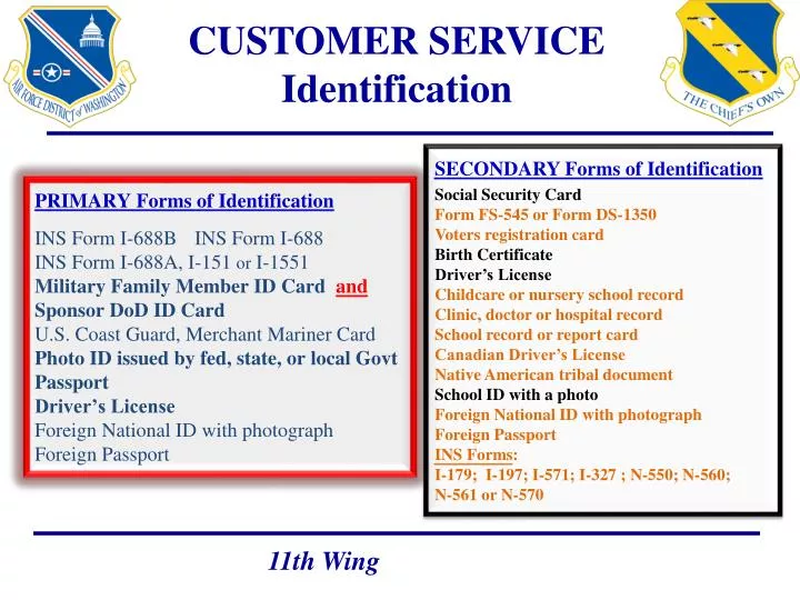 customer service identification