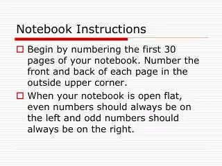 Notebook Instructions