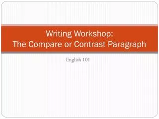 Writing Workshop: The Compare or Contrast Paragraph