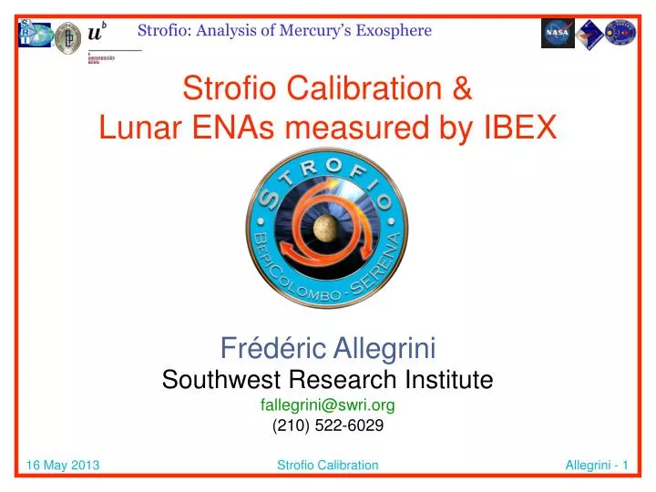 strofio calibration lunar enas measured by ibex