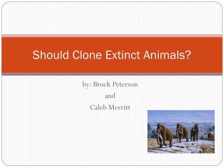 should clone extinct animals