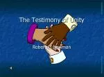 The Testimony of Unity