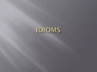 idioms