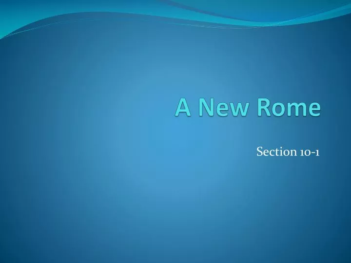 a new rome