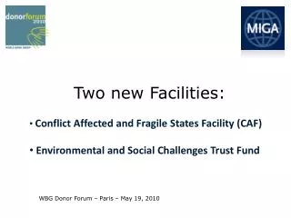 Conflict Affected and Fragile States Facility (CAF)