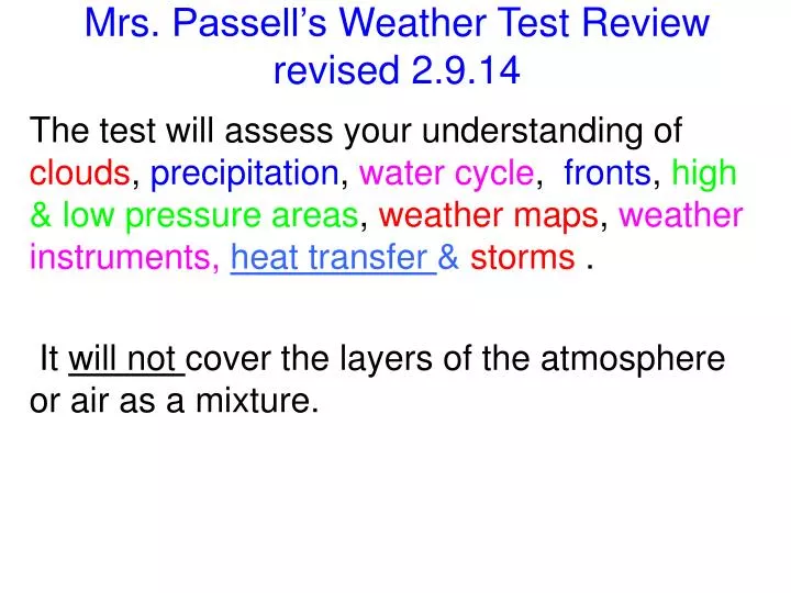 mrs passell s weather test review revised 2 9 14