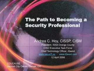 The Path to Becoming a Security Professional