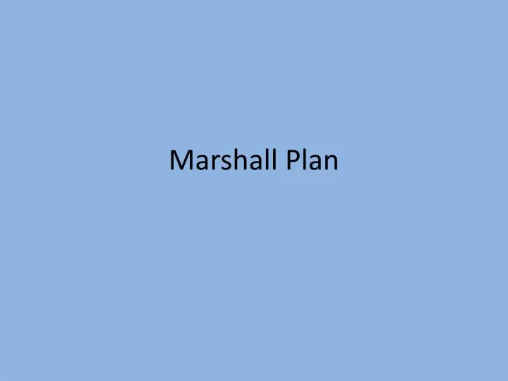 marshall plan