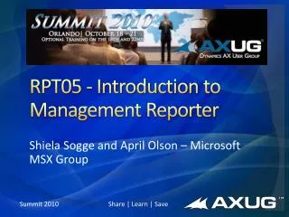 RPT05 - Introduction to Management Reporter