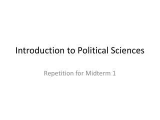 Introduction to Political Sciences