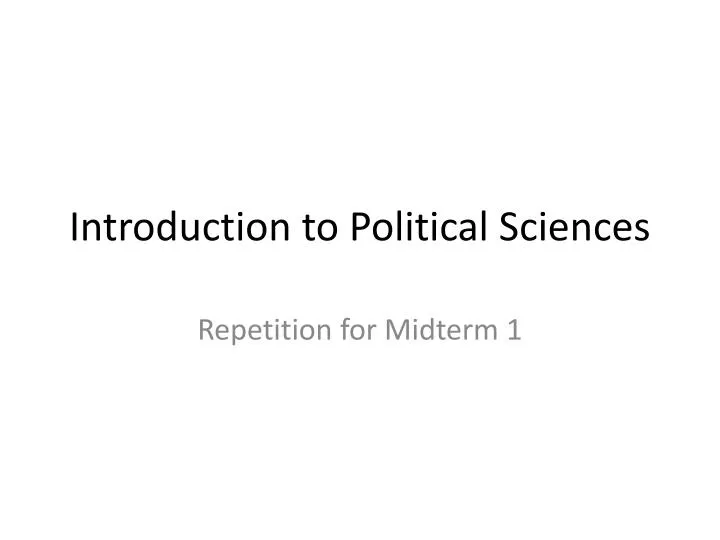 introduction to political sciences