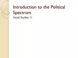 introduction to the political spectrum