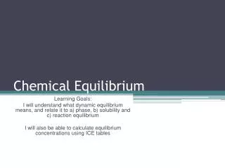 Chemical Equilibrium