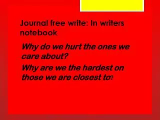 Journal free write: In writers notebook