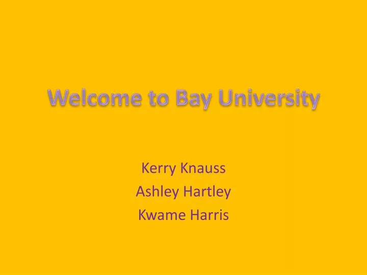 welcome to bay university